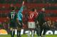 MANCHESTER, ENGLAND - MARCH 05: Referee Bahattin Duran sends off Nani of Manchester United during the UEFA Champions League Round of 16 Second leg match between Manchester United and Real Madrid at Old Trafford on March 5, 2013 in Manchester, United Kingdom. (Photo by Alex Livesey/Getty Images)