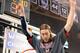 March. 2, 2013; Spokane, WA, USA; Gonzaga Bulldogs forward Kelly Olynyk cuts off a piece of the net after a game against the Portland Pilots at the McCarthey Athletic Center. Gonzaga won 81-52. Mandatory Credit: James Snook-USA TODAY Sports