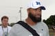 Jan 24, 2013; Honolulu, HI, USA; Dallas Cowboys linebacker Anthony Spencer (93) arrives at NFC practice for the 2013 Pro Bowl at Hickam air force base. Mandatory Credit: Kirby Lee-USA TODAY Sports