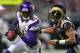 ST. LOUIS, MO - DECEMBER 16: Jerome Simpson #81 of the Minnesota Vikings looks to avoid being tackled after making a catch against Cortland Finnegan #31 of the St. Louis Rams at the Edward Jones Dome on December 16, 2012 in St. Louis, Missouri. (Photo by Dilip Vishwanat/Getty Images)