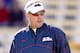 November 17, 2012; Baton Rouge, LA, USA Ole Miss Rebels head coach Hugh Freeze during warm ups prior to kickoff of a game against the LSU Tigers at Tiger Stadium. LSU defeated Ole Miss 41-35. Mandatory Credit: Derick E. Hingle-USA TODAY Sports