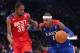 HOUSTON, TX - FEBRUARY 17: Carmelo Anthony #7 of the New York Knicks and the Eastern Conference drives on Kevin Durant #35 of the Oklahoma City Thunder and the Western Conference during the 2013 NBA All-Star game at the Toyota Center on February 17, 2013 in Houston, Texas. NOTE TO USER: User expressly acknowledges and agrees that, by downloading and or using this photograph, User is consenting to the terms and conditions of the Getty Images License Agreement. (Photo by Ronald Martinez/Getty Images)