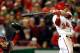 WASHINGTON, DC - OCTOBER 12: Bryce Harper #34 of the Washington Nationals strikes out in the ninth inning against the St. Louis Cardinals in Game Five of the National League Division Series at Nationals Park on October 12, 2012 in Washington, DC. (Photo by Rob Carr/Getty Images)