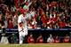 WASHINGTON, DC - OCTOBER 12: Bryce Harper #34 of the Washington Nationals hits a home run in the third inning against the St. Louis Cardinals in Game Five of the National League Division Series at Nationals Park on October 12, 2012 in Washington, DC. (Photo by Rob Carr/Getty Images)
