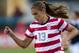 JACKSONVILLE, FL - FEBRUARY 09: Forward Alex Morgan #13 of the United States drives to the goal during the game against Scotland at EverBank Field on February 9, 2013 in Jacksonville, Florida. The United States defeated Scotland 4-1. (Photo by Michael Chang/Getty Images)