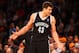 NEW YORK, NY - DECEMBER 19: Kris Humphries #43 of the Brooklyn Nets argues a technical fouls called against him against the New York Knicks during their game at Madison Square Garden on December 19, 2012 in New York City. NOTE TO USER: User expressly acknowledges and agrees that, by downloading and or using this photograph, User is consenting to the terms and conditions of the Getty Images License Agreement. (Photo by Al Bello/Getty Images)