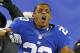 EAST RUTHERFORD, NJ - NOVEMBER 25: Corner back Corey Webster #23 of the New York Giants reacts after intercepting a pass against the Green Bay Packers during a game at MetLife Stadium on November 25, 2012 in East Rutherford, New Jersey. (Photo by Rich Schultz /Getty Images)