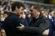 LONDON, ENGLAND - NOVEMBER 28: Tottenham Hotspur manager Andre Villas Boas greets Liverpool manager Brendan Rogers during the Barclays Premier League match between Tottenham Hotspur and Liverpool at White Hart Lane on November 28, 2012 in London, England. (Photo by Julian Finney/Getty Images)