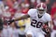 FAYETTEVILLE, AR - SEPTEMBER 15: Dee Milliner #28 of the Alabama Crimson Tide runs the ball against the Arkansas Razorbacks at Razorback Stadium on September 15, 2012 in Fayetteville, Arkansas. The Crimson Tide defeated the Razorbacks 52-0. (Photo by Wesley Hitt/Getty Images)