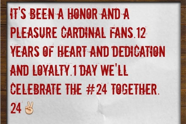 Wilson Instagrams Message to Cardinals Fans