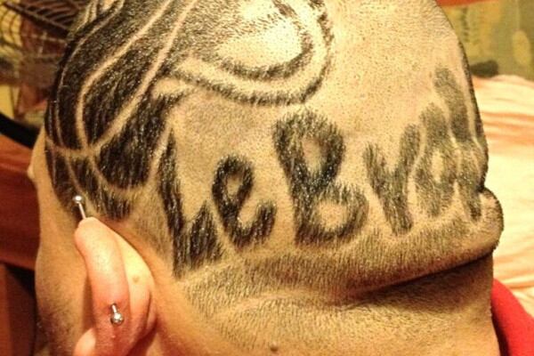Male Fan Gets LeBron James' Name Cut into the Back of His Head (Photo)