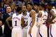 LAWRENCE, KS - JANUARY 14: Head coach Bill Self and the Kansas Jayhawks huddle during a timeout in the game at Allen Fieldhouse on January 14, 2013 in Lawrence, Kansas. (Photo by Jamie Squire/Getty Images)