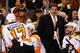 BOSTON, MA - MARCH 9: Head coach Peter Laviolette of the Philadelphia Flyers yells at his team during a timeout against the Boston Bruins during the game on March 9, 2013 at TD Garden in Boston, Massachusetts. (Photo by Jared Wickerham/Getty Images)