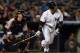 NEW YORK, NY - OCTOBER 11: Robinson Cano #24 of the New York Yankees bats during Game Four of the American League Division Series against the Baltimore Orioles at Yankee Stadium on October 11, 2012 in the Bronx borough of New York City. (Photo by Elsa/Getty Images)