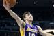 Feb 25, 2013; Denver, CO, USA; Los Angeles Lakers guard Steve Nash (10) drives to the basket during the second half against the Denver Nuggets at the Pepsi Center. The Nuggets won 119-108. Mandatory Credit: Chris Humphreys-USA TODAY Sports