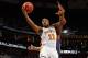 NEW ORLEANS, LA - MARCH 09: Trae Golden #11 of the Tennessee Volunteers is fouled as he shoots the ball by Ladarius White #10 of the Mississippi Rebels during the quarterfinals of the SEC Men's Basketball Tournament at the New Orleans Arena on March 9, 2012 in New Orleans, Louisiana. (Photo by Chris Graythen/Getty Images)