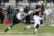 October 13, 2012; Orlando FL, USA; Southern Miss Golden Eagles defensive lineman Jamie Collins (8) defends UCF Knights quarterback Blake Bortles (5) during the second quarter at Bright House Networks Stadium. Mandatory Credit: Kim Klement-USA TODAY Sports