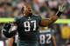 PHILADELPHIA, PA - SEPTEMBER 30: Defensive tackle Cullen Jenkins #97 of the Philadelphia Eagles reacts after a missed field goal by the New York Giants at Lincoln Financial Field on September 30, 2012 in Philadelphia, Pennsylvania. (Photo by Alex Trautwig/Getty Images)