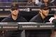 SAN FRANCISCO, CA - SEPTEMBER 04: Matt Cain #18 of the San Francisco Giants (left) and Madison Bumgarner #40 of the San Francisco Giants watch the game against the Arizona Diamondbacks from the dugout at AT&T Park on September 4, 2012 in San Francisco, California. (Photo by Tony Medina/Getty Images)