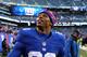 EAST RUTHERFORD, NJ - DECEMBER 30: Victor Cruz #80 of the New York Giants throws his gloves in the stands after the game against the Philadelphia Eagles at MetLife Stadium on December 30, 2012 in East Rutherford, New Jersey. The New York Giants defeated the Philadelphia Eagles 42-7. (Photo by Elsa/Getty Images)
