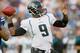 ORCHARD PARK, NY - AUGUST 27: David Garrard #9 of the Jacksonville Jaguars throws against the Jacksonville Jaguars at Ralph Wilson Stadium on August 27, 2011 in Orchard Park, New York. (Photo by Rick Stewart/Getty Images)