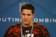 Feb 21, 2013; Indianapolis, IN, USA; Texas A&M offensive tackle Luke Joeckel speaks at a press conference during the 2013 NFL Combine at Lucas Oil Stadium. Mandatory Credit: Brian Spurlock-USA TODAY Sports