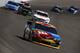 LAS VEGAS, NV - MARCH 10: Kyle Busch, driver of the #18 M&M's Toyota, leads a pack of cars during the NASCAR Sprint Cup Series Kobalt Tools 400 at Las Vegas Motor Speedway on March 10, 2013 in Las Vegas, Nevada. (Photo by Nick Laham/Getty Images)