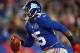 EAST RUTHERFORD, NJ - DECEMBER 09: Martellus Bennett #85 of the New York Giants celebrates his touchdown in the first quarter against the New Orleans Saints on December 9, 2012 at MetLife Stadium in East Rutherford, New Jersey. (Photo by Elsa/Getty Images)