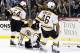 PITTSBURGH, PA - MARCH 12: Anton Khudobin #35 of the Boston Bruins reacts after being scored on in the third period against the Pittsburgh Penguins during the game at Consol Energy Center on March 12, 2013 in Pittsburgh, Pennsylvania. The Penguins won 3-2. (Photo by Justin K. Aller/Getty Images)