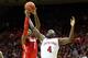 BLOOMINGTON, IN - MARCH 05: Deshaun Thomas #1 of the Ohio State Buckeyes and Victor Oladipo #4 of the Indiana Hoosiers reach for a rebound during the game at Assembly Hall on March 5, 2013 in Bloomington, Indiana. Ohio State won 67-58. (Photo by Andy Lyons/Getty Images)