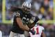 OAKLAND, CA - NOVEMBER 04: Philip Wheeler #52 of the Oakland Raiders reacts after a play during their game against the Tampa Bay Buccaneers at O.co Coliseum on November 4, 2012 in Oakland, California. (Photo by Ezra Shaw/Getty Images)