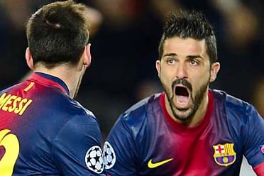 Lionel Messi, David Villa Lead Barcelona Past AC Milan