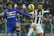 TURIN, ITALY - JANUARY 06: Andrea Pirlo (R) of Juventus FC in action against Andrea Poli of UC Sampdoria during the Serie A match between Juventus FC and UC Sampdoria at Juventus Arena on January 6, 2013 in Turin, Italy. (Photo by Valerio Pennicino/Getty Images)