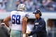 Nov 18, 2012; Arlington, TX, USA; Dallas Cowboys head coach Jason Garrett celebrates a score with tackle Doug Free (68) against the Cleveland Browns at Cowboys Stadium. Mandatory Credit: Matthew Emmons-USA TODAY Sports