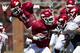FAYETTEVILLE, AR - APRIL 21: Ronnie Wingo Jr. #20 of the Arkansas Razorbacks Red Team runs the ball during the Spring Game at Donald W. Reynolds Stadium on April 21, 2012 in Fayetteville, Arkansas. (Photo by Wesley Hitt/Getty Images)
