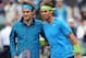 March 17, 2012; Indian Wells, CA, USA; Roger Federer (SUI) and Rafael Nadal (ESP) before their semi final match at the BNP Paribas Open. Federer won 6-3, 6-4. Mandatory Credit: Jayne Kamin-Oncea-USA TODAY Sports