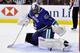 VANCOUVER, CANADA - JANUARY 30: Roberto Luongo #1 of the Vancouver Canucks stretches out a pad to make a save against the Colorado Avalanche during the first period in NHL action on January 30, 2013 at Rogers Arena in Vancouver, British Columbia, Canada. (Photo by Rich Lam/Getty Images)