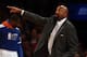 NEW YORK, NY - JANUARY 30: Head coach Mike Woodson of the New York Knicks directs his players in the first half against the Orlando Magic on January 30, 2013 at Madison Square Garden in New York City. NOTE TO USER: User expressly acknowledges and agrees that, by downloading and/or using this photograph, user is consenting to the terms and conditions of the Getty Images License Agreement. (Photo by Elsa/Getty Images)
