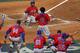 MIAMI, FL - MARCH 14: Erick Aybar #2 of the Dominican Republic celebrates after scoring the go ahead run during a World Baseball Classic second round game against the USA at Marlins Park at Marlins Park on March 14, 2013 in Miami, Florida. (Photo by Mike Ehrmann/Getty Images)