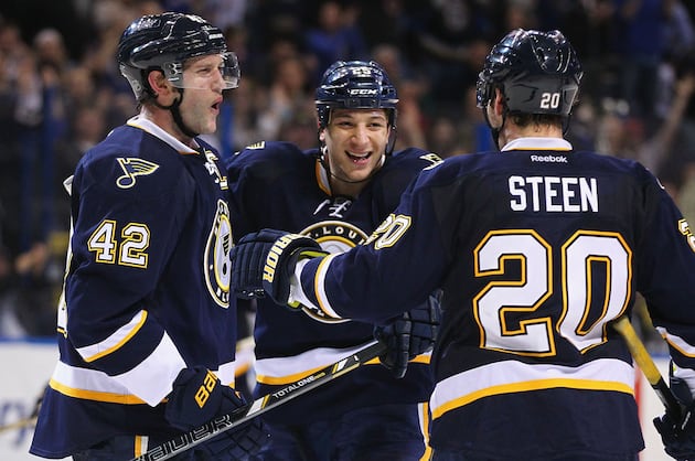 Stewart's OT Goal Gives Blues Win over Ducks