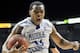 Dec 21, 2012; Murfreesboro, TN, USA; Middle Tennessee Blue Raiders guard Marcos Knight (14) reacts after pulling down a rebound against the Vanderbilt Commodores during the second half at Bridgestone Arena. Middle Tennessee defeated Vanderbilt 56-52. Mandatory Credit: Jim Brown-USA TODAY Sports