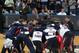 Jan 19 2013; Indianapolis, IN, USA; Gonzaga Bulldogs huddle up before the game against the Butler Bulldogs at Hinkle Fieldhouse. Butler defeats Gonzaga 64-63. Mandatory Credit: Brian Spurlock-USA TODAY Sports