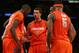 NEW YORK, NY - MARCH 16: Michael Carter-Williams #1 of the Syracuse Orange huddles with his teammates against the Louisville Cardinals during the final of the Big East Men's Basketball Tournament at Madison Square Garden on March 16, 2013 in New York City. (Photo by Elsa/Getty Images)