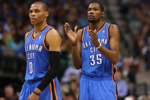 Durant and Westbrook Carry OKC over the Mavs, 107-101
