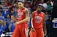 LAS VEGAS, NV - MARCH 15: Brandon Ashley #21 of the Arizona Wildcats reacts after making a basket and getting fouled as he stands next to Solomon Hill #44 in the first half against the UCLA Bruins during the semifinals of the Pac-12 tournament at the MGM Grand Garden Arena on March 14, 2013 in Las Vegas, Nevada. (Photo by Jeff Gross/Getty Images)
