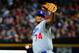 ATLANTA, GA - AUGUST 18: Kenley Jansen #74 of the Los Angeles Dodgers pitches against the Atlanta Braves at Turner Field on August 18, 2012 in Atlanta, Georgia. (Photo by Scott Cunningham/Getty Images)