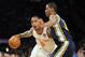 Mar 9, 2013; New York, NY, USA; New York Knicks shooting guard J.R. Smith (8) dribbles against Utah Jazz point guard Alec Burks (10) during the first half at Madison Square Garden. Mandatory Credit: Joe Camporeale-USA TODAY Sports