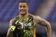 INDIANAPOLIS, IN - FEBRUARY 26: Kenny Vaccaro of Texas works out during the 2013 NFL Combine at Lucas Oil Stadium on February 26, 2013 in Indianapolis, Indiana. (Photo by Joe Robbins/Getty Images)