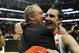 Mar 17, 2013; Chicago, IL, USA; Ohio State Buckeyes head coach Thad Matta (left) hugs guard Aaron Craft (4) after the championship game of the Big Ten tournament against the Wisconsin Badgers at the United Center. Ohio State won 50-43. Mandatory Credit: David Banks-USA TODAY Sports