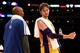 LOS ANGELES, CA - JANUARY 29: Pau Gasol #16 and Kobe Bryant #24 of the Los Angeles Lakers talk during the game with the New Orleans Hornets at Staples Center on January 29, 2013 in Los Angeles, California. . The Lakers won 111-106. NOTE TO USER: User expressly acknowledges and agrees that, by downloading and or using this photograph, User is consenting to the terms and conditions of the Getty Images License Agreement. (Photo by Stephen Dunn/Getty Images)